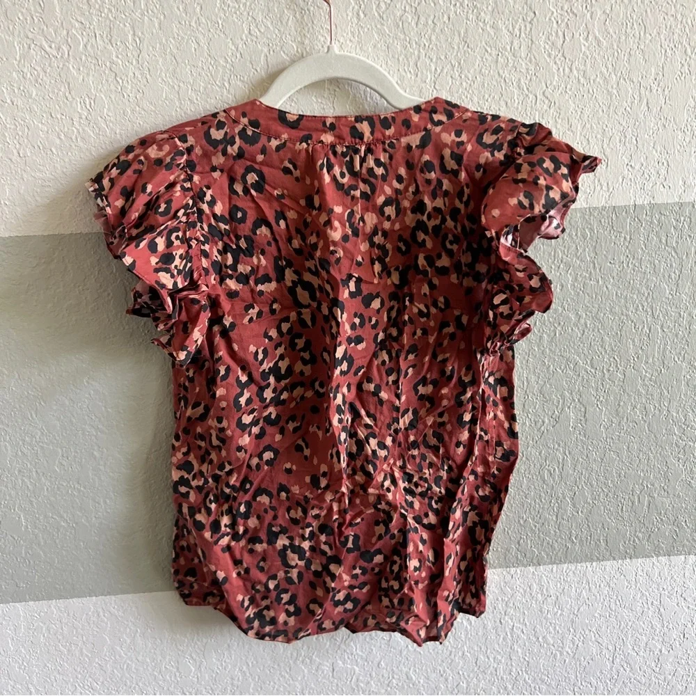 Karina Grimaldi Ruffle Leopard Print Top $152 - Picture 3 of 3